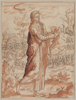 K IX 065
<br/>
Johannes de Evangelist met een kelk in een landschap
<br/>
<em>Anoniem (16de eeuw)</em>